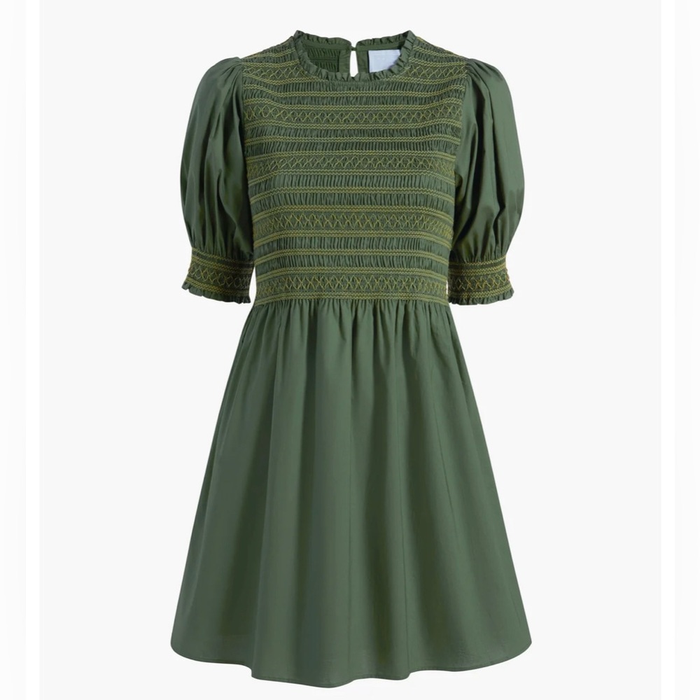 NWT HILL HOUSE HOME VIVI NAP DRESS OLIVE GREEN XS